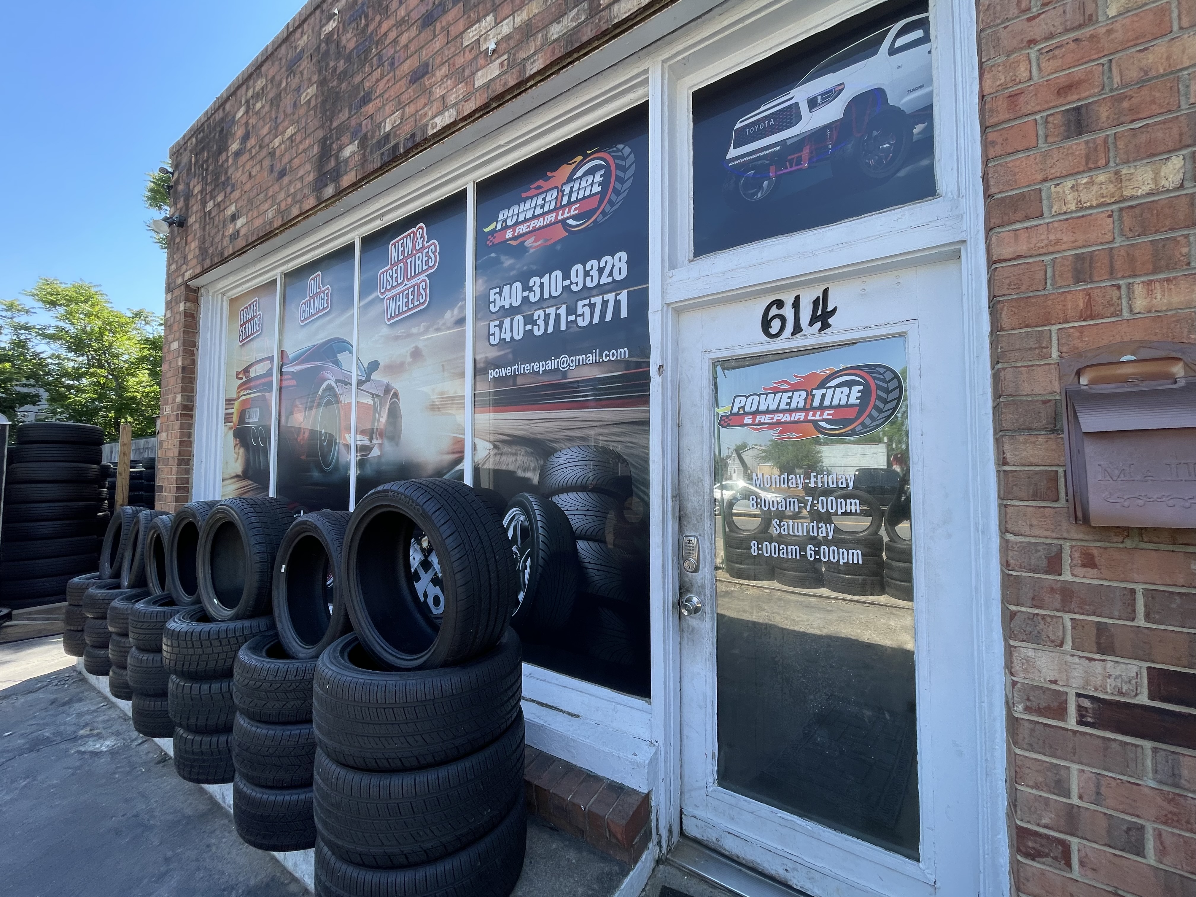 Power Tire & Repair LLC storefront at 614 Lafayette Blvd
